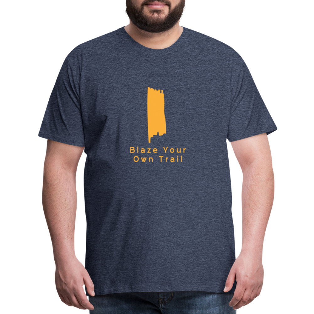 Men's Premium Blaze Trail Marker T-Shirt - heather blue