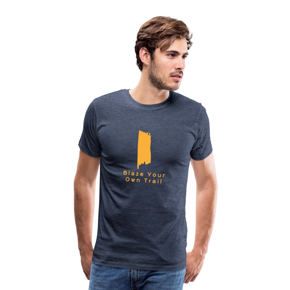 Men's Premium Blaze Trail Marker T-Shirt - heather blue