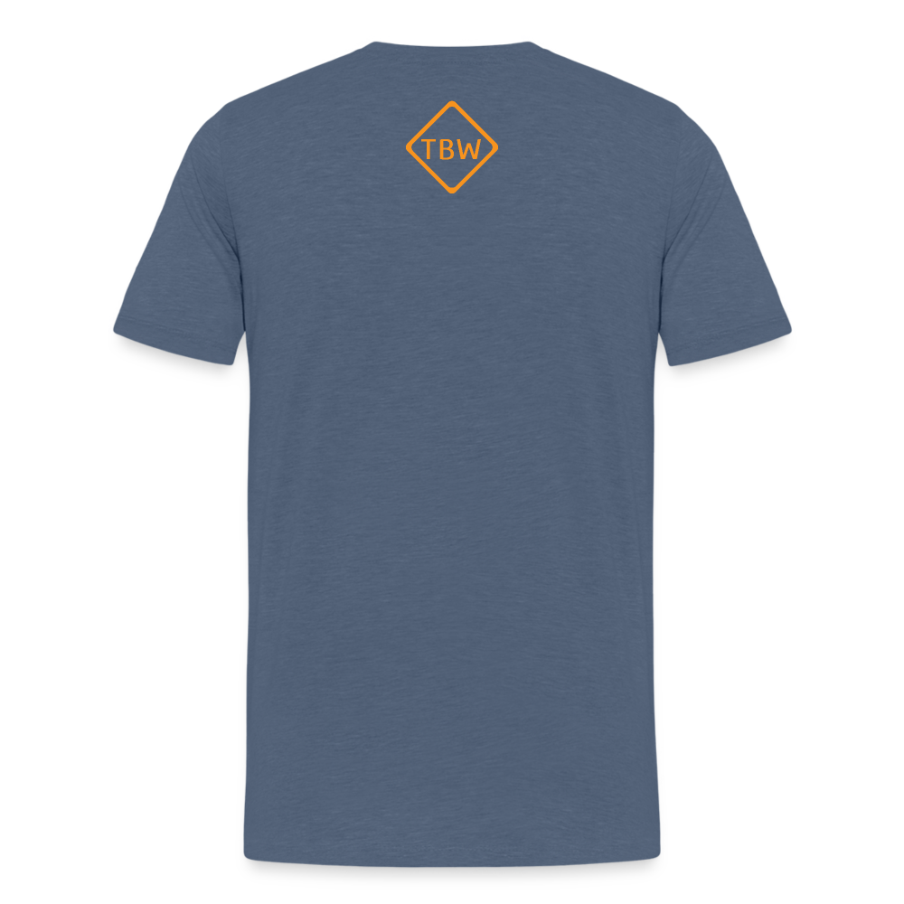 Men's Premium Blaze Trail Marker T-Shirt - heather blue