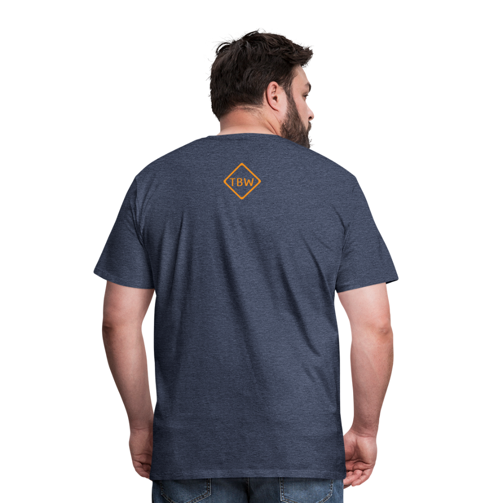 Men's Premium Blaze Trail Marker T-Shirt - heather blue