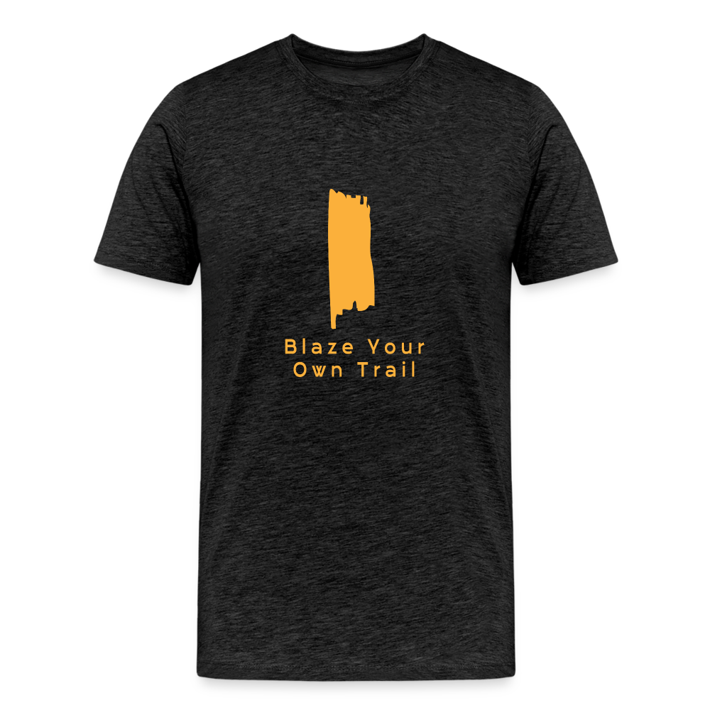 Men's Premium Blaze Trail Marker T-Shirt - charcoal grey
