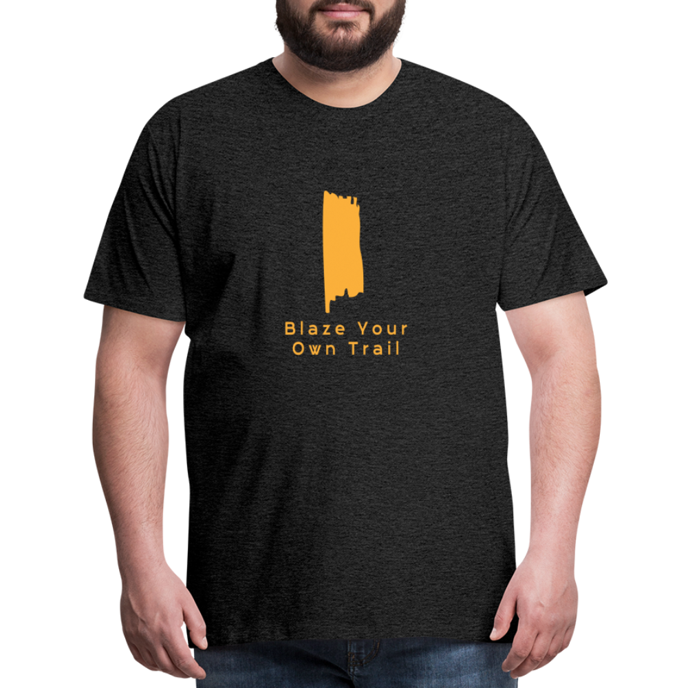 Men's Premium Blaze Trail Marker T-Shirt - charcoal grey
