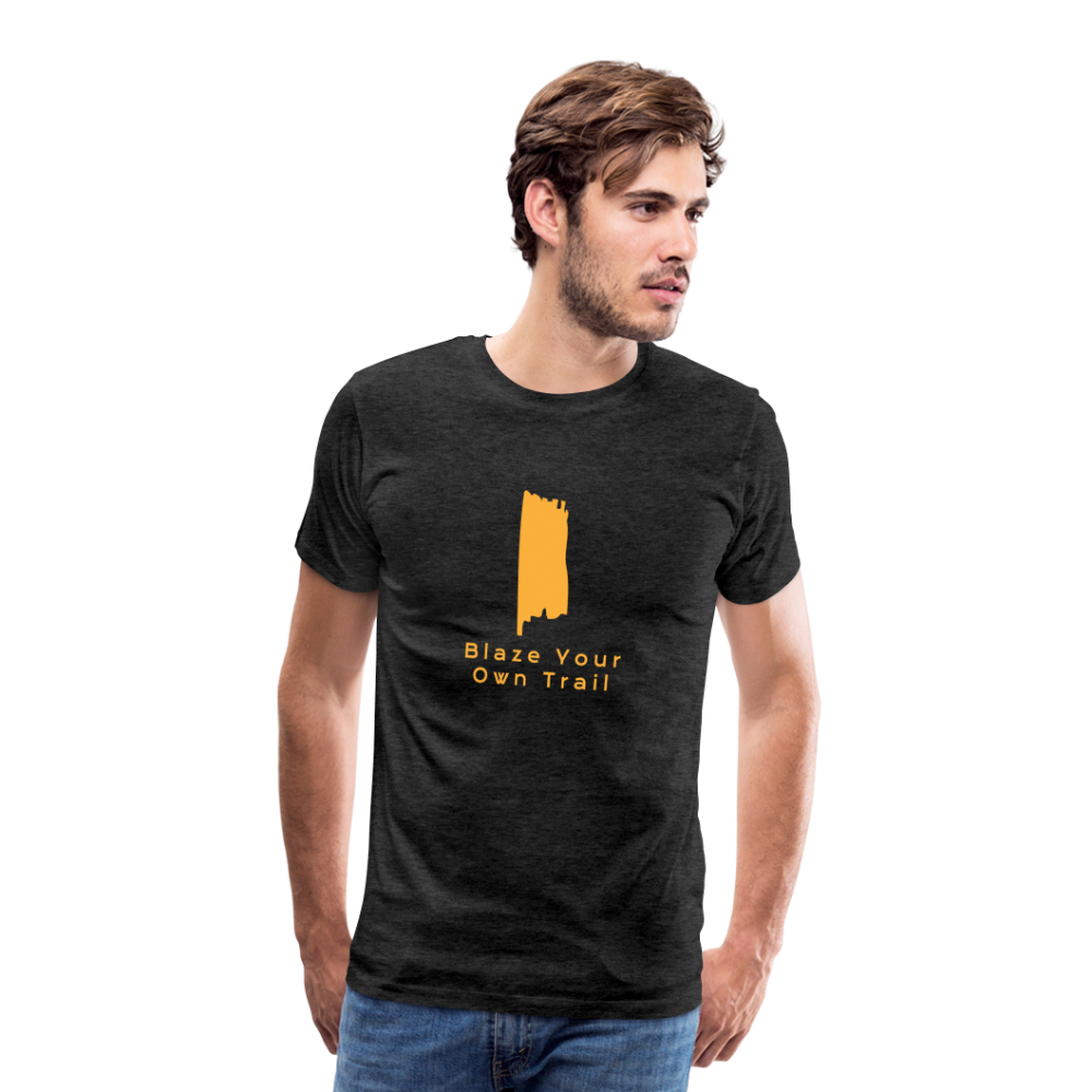 Men's Premium Blaze Trail Marker T-Shirt - charcoal grey