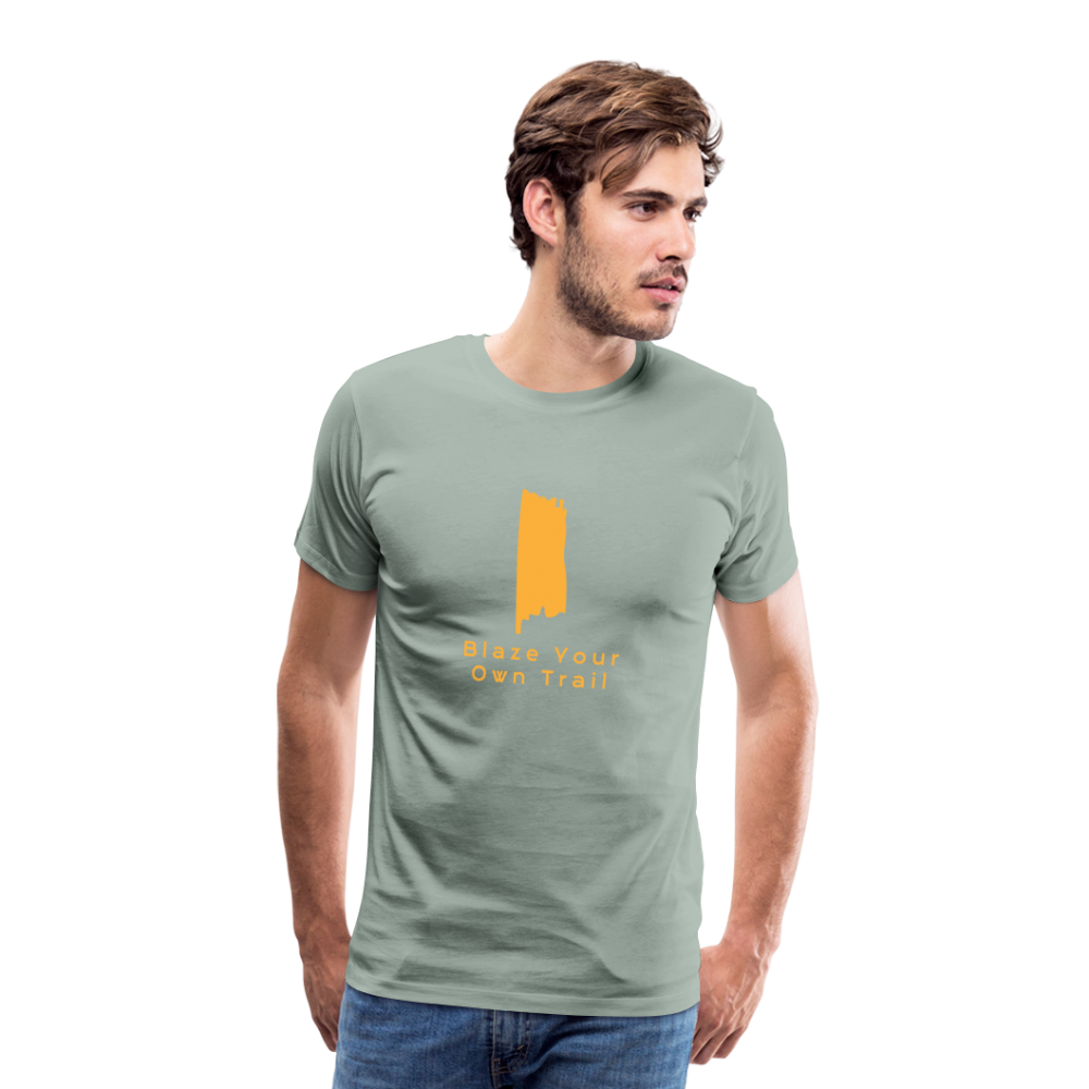 Men's Premium Blaze Trail Marker T-Shirt - steel green