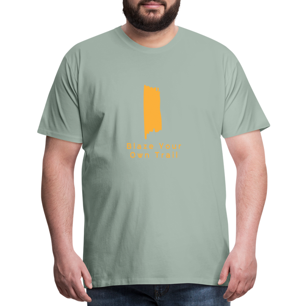 Men's Premium Blaze Trail Marker T-Shirt - steel green