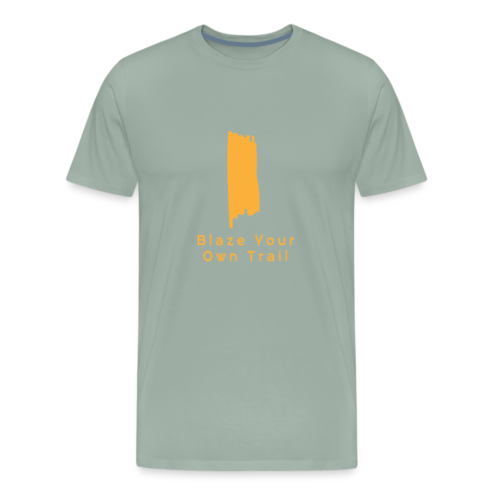 Men's Premium Blaze Trail Marker T-Shirt - steel green