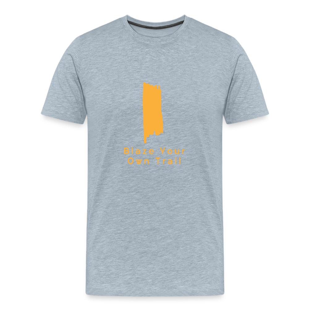 Men's Premium Blaze Trail Marker T-Shirt - heather ice blue