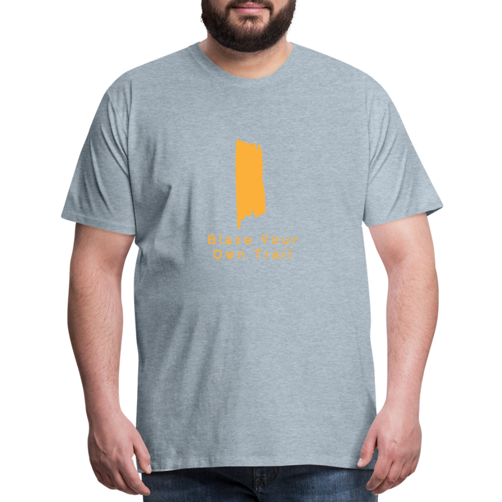 Men's Premium Blaze Trail Marker T-Shirt - heather ice blue