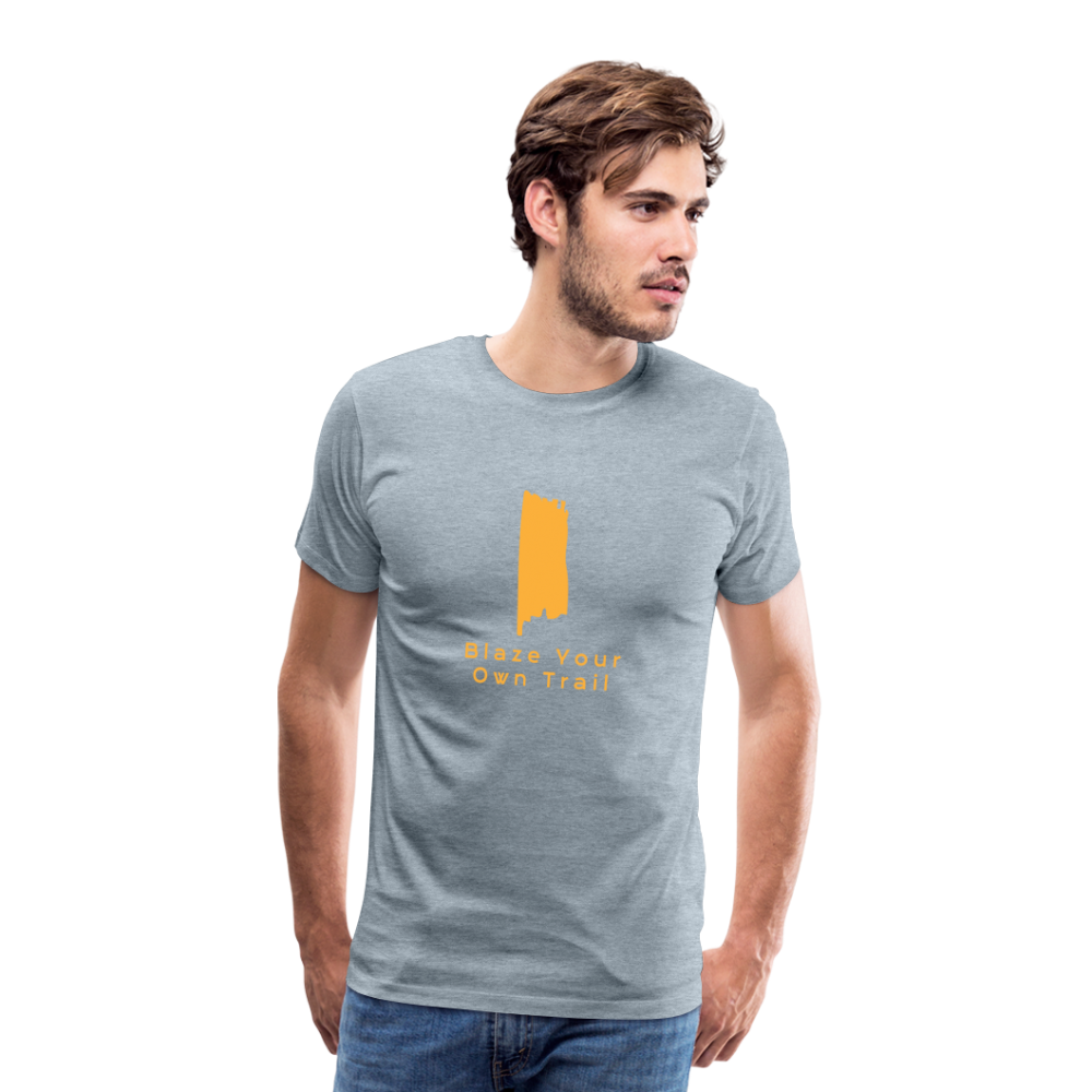 Men's Premium Blaze Trail Marker T-Shirt - heather ice blue