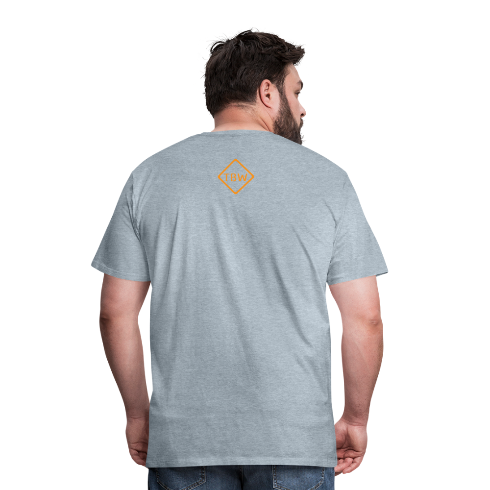 Men's Premium Blaze Trail Marker T-Shirt - heather ice blue