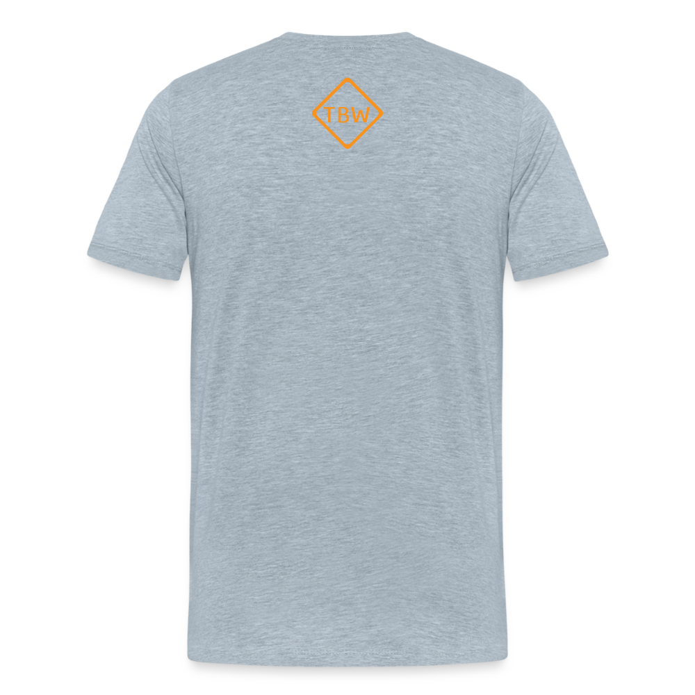 Men's Premium Blaze Trail Marker T-Shirt - heather ice blue