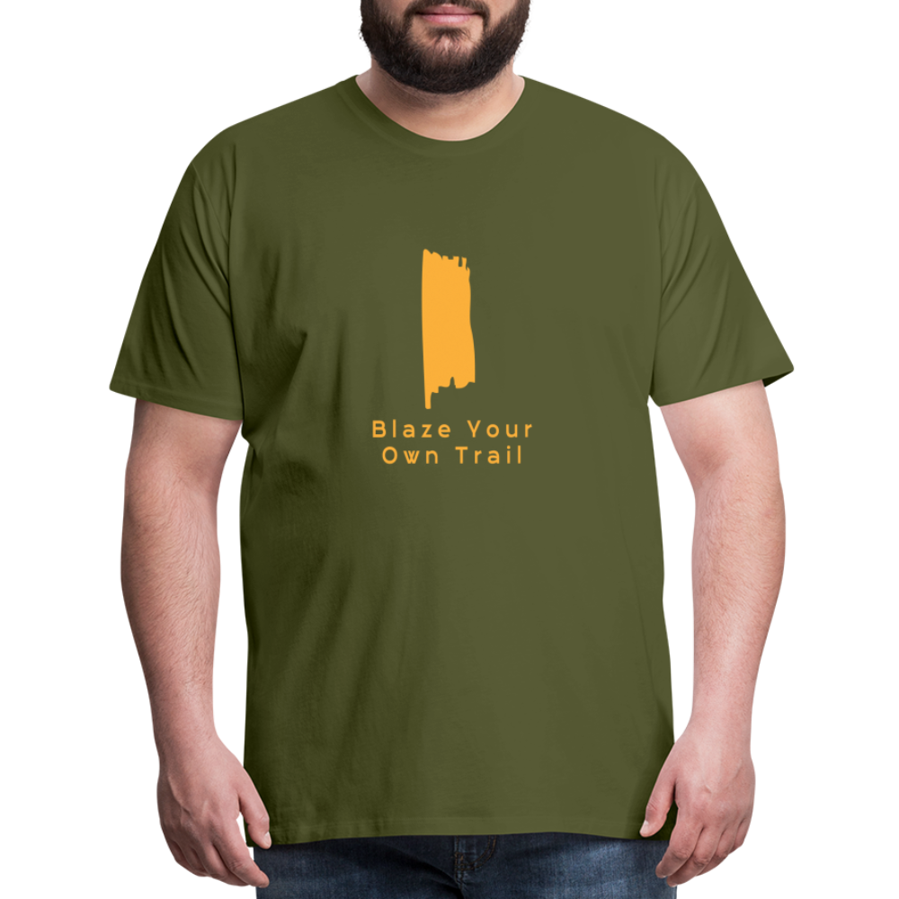 Men's Premium Blaze Trail Marker T-Shirt - olive green