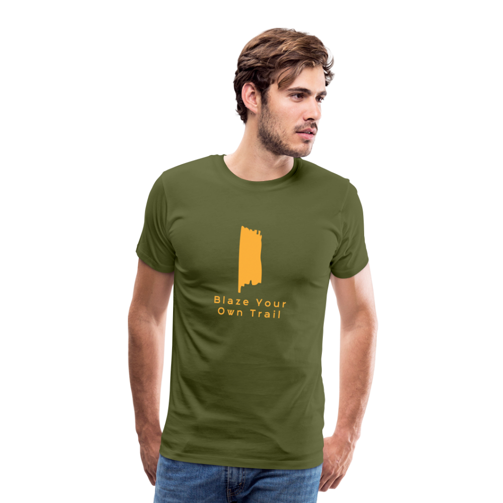Men's Premium Blaze Trail Marker T-Shirt - olive green
