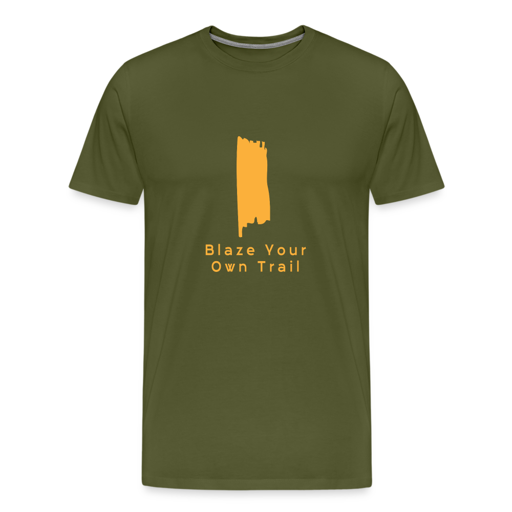 Men's Premium Blaze Trail Marker T-Shirt - olive green