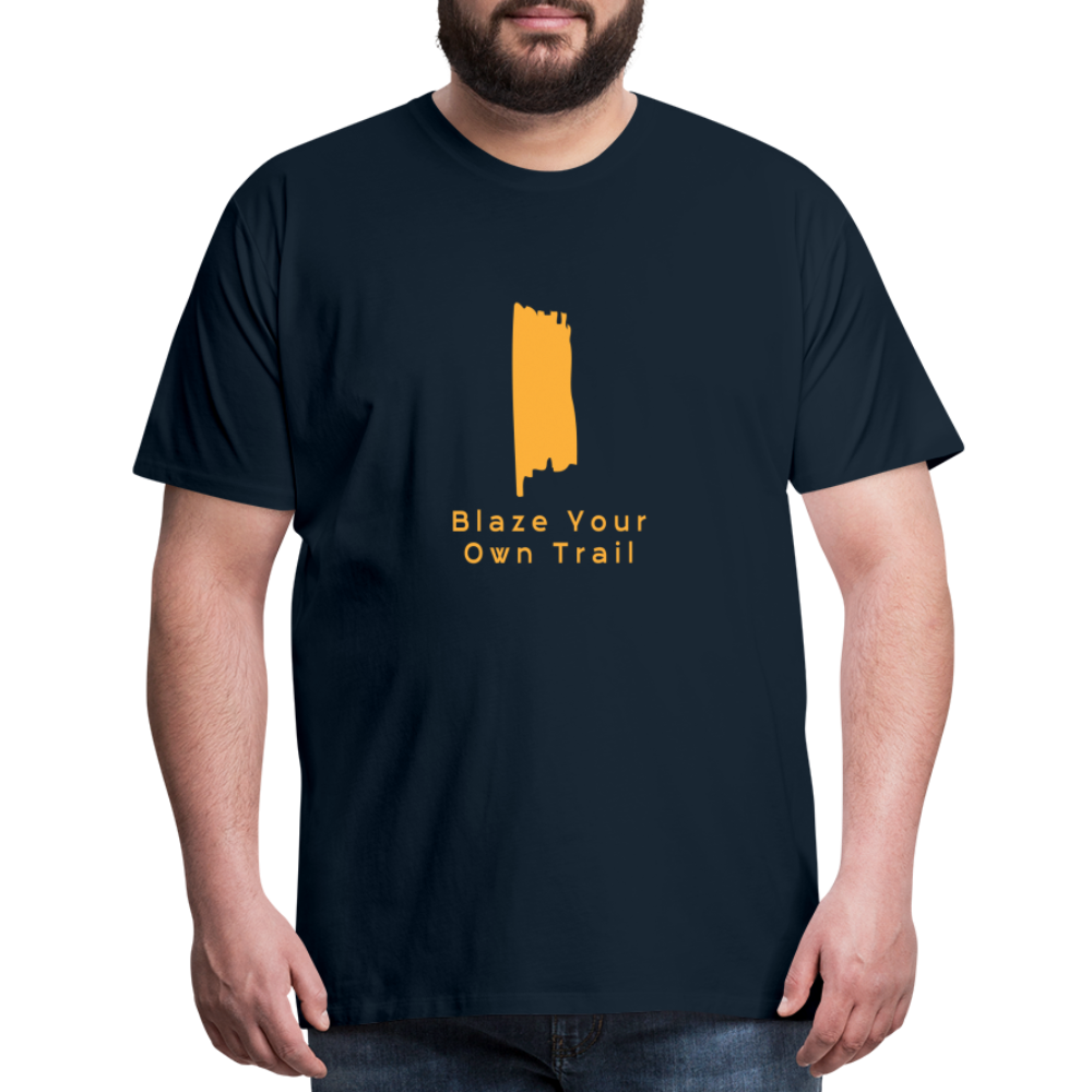 Men's Premium Blaze Trail Marker T-Shirt - deep navy