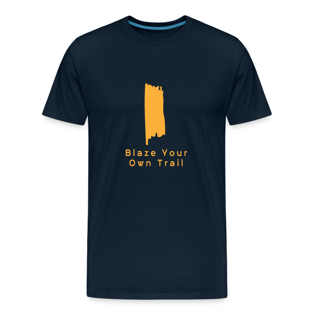 Men's Premium Blaze Trail Marker T-Shirt - deep navy