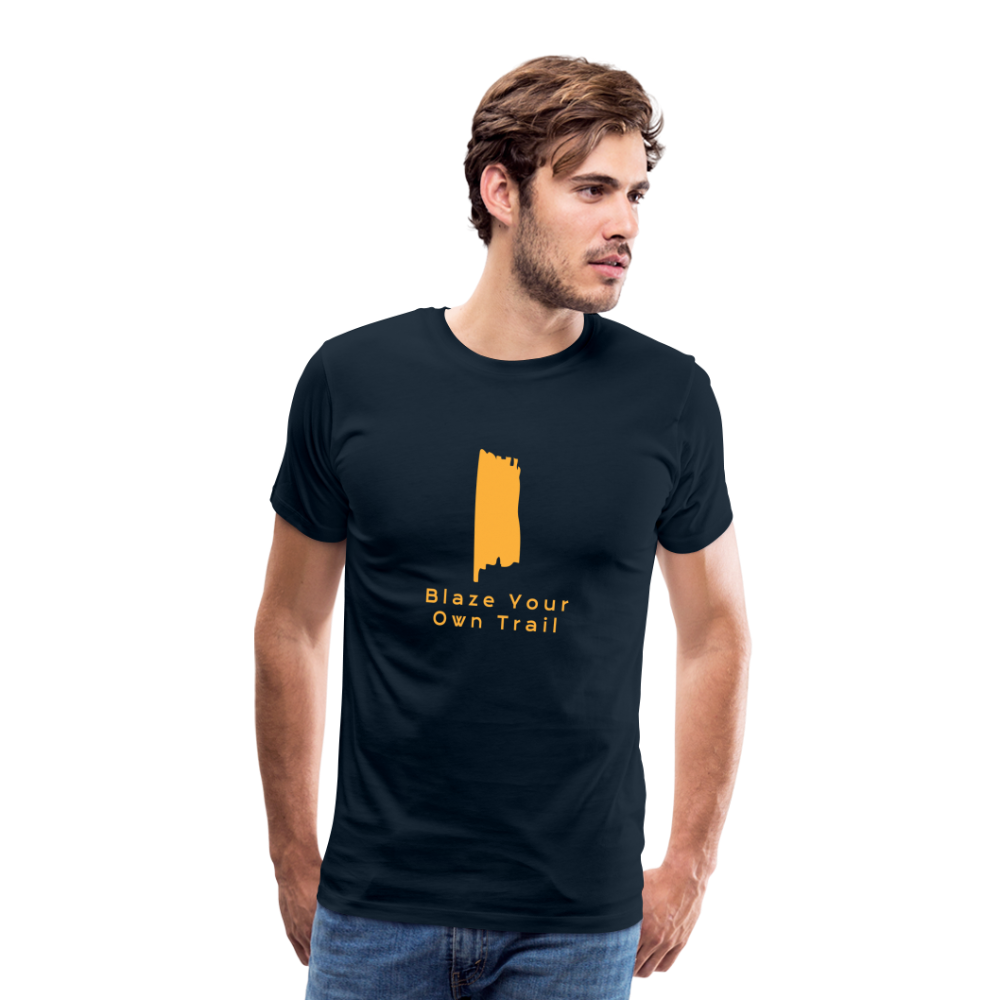 Men's Premium Blaze Trail Marker T-Shirt - deep navy