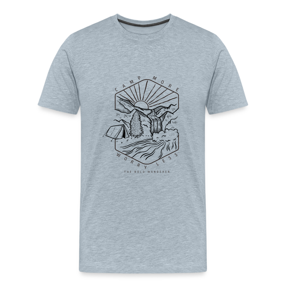 Men's Premium Camp T-Shirt - heather ice blue