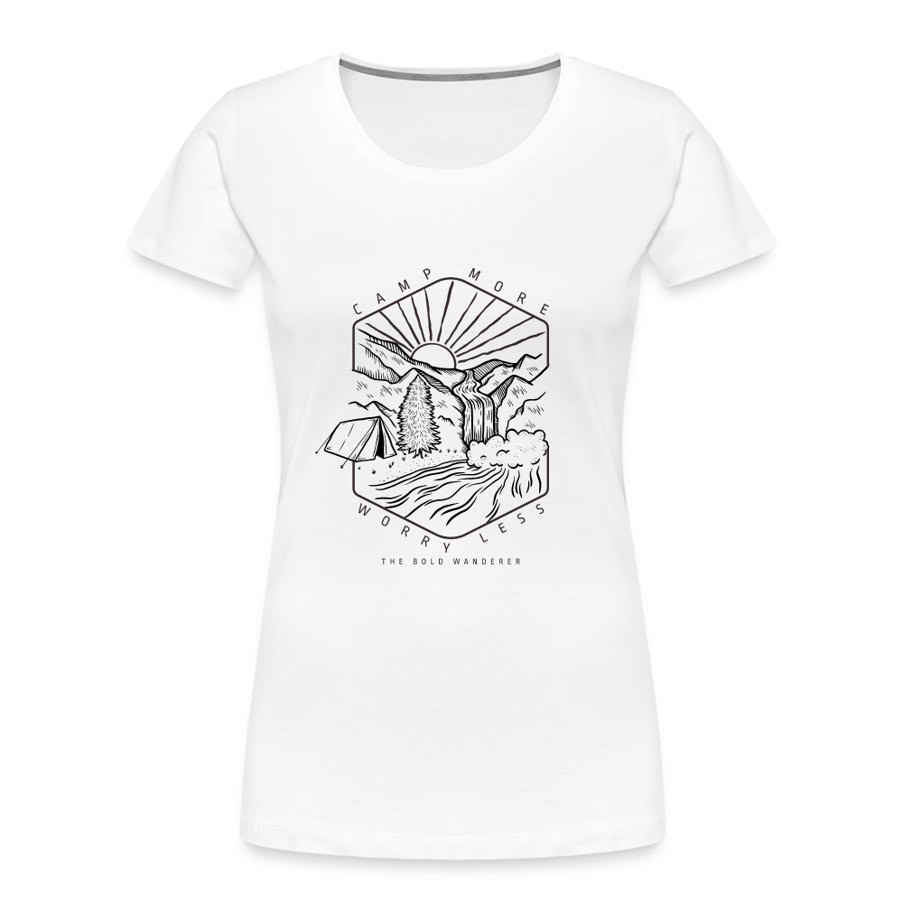 Women’s Premium Camp More Worry Less Organic T-Shirt - white