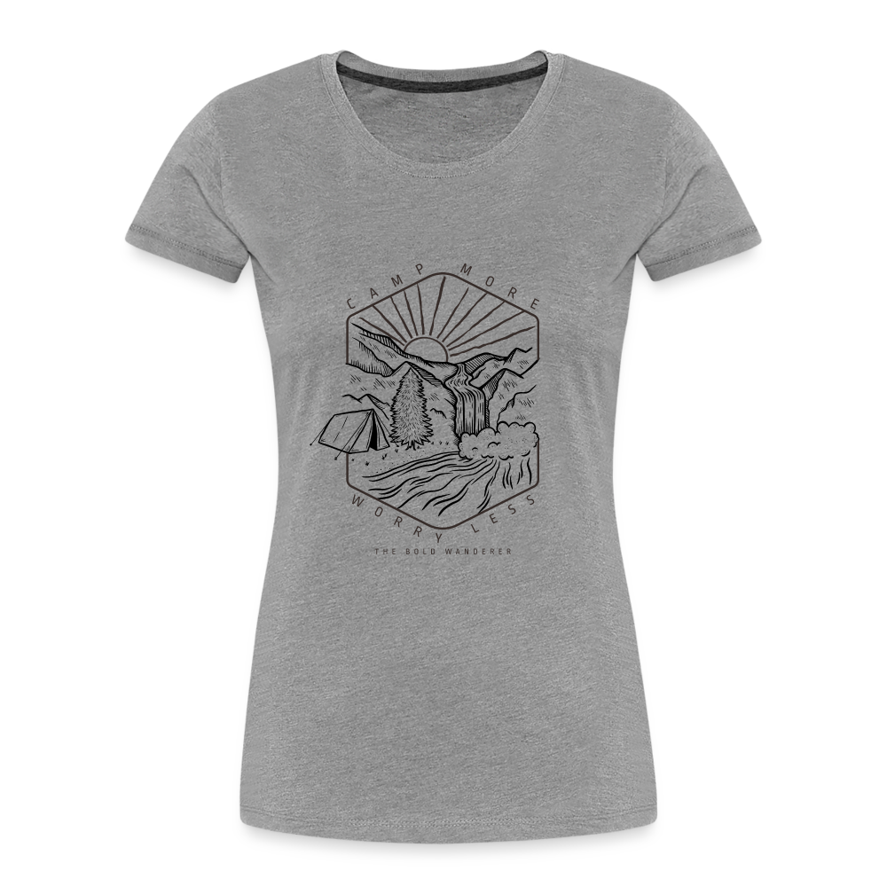 Women’s Premium Camp More Worry Less Organic T-Shirt - heather gray