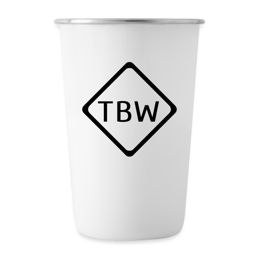 TBW Logo Stainless Steel Pint Cup - white