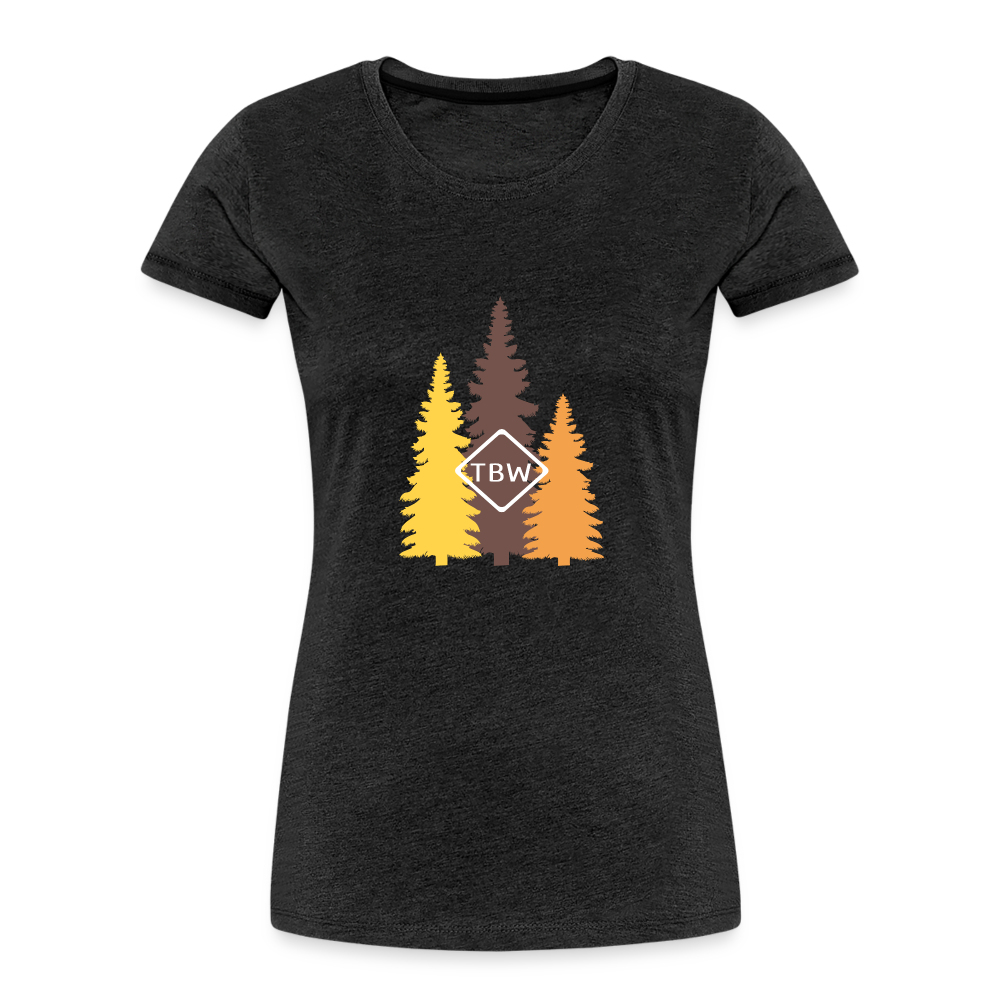 Women’s Premium Fall Trees Organic T-Shirt - charcoal grey