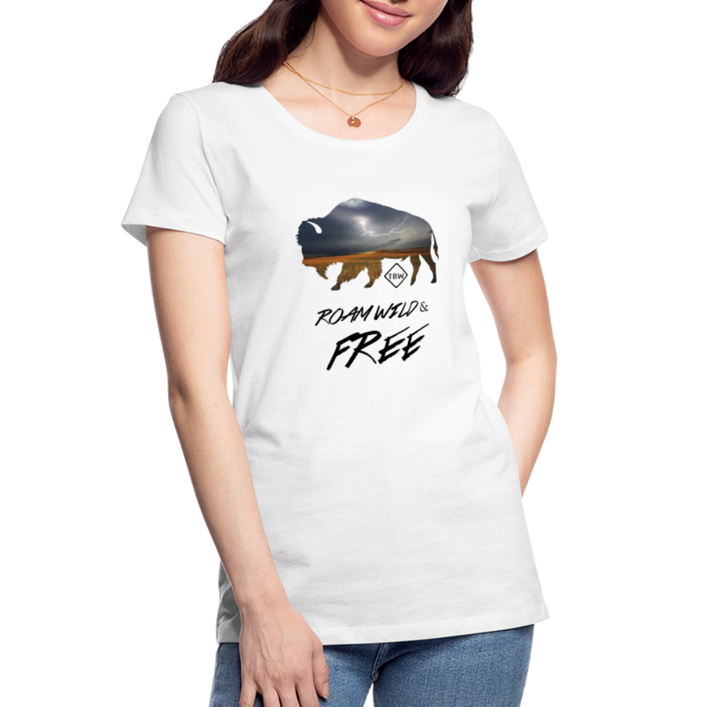 Women’s Premium Roam Wild & Free Organic T-Shirt - white