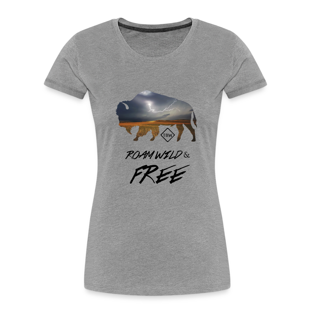 Women’s Premium Roam Wild & Free Organic T-Shirt - heather gray