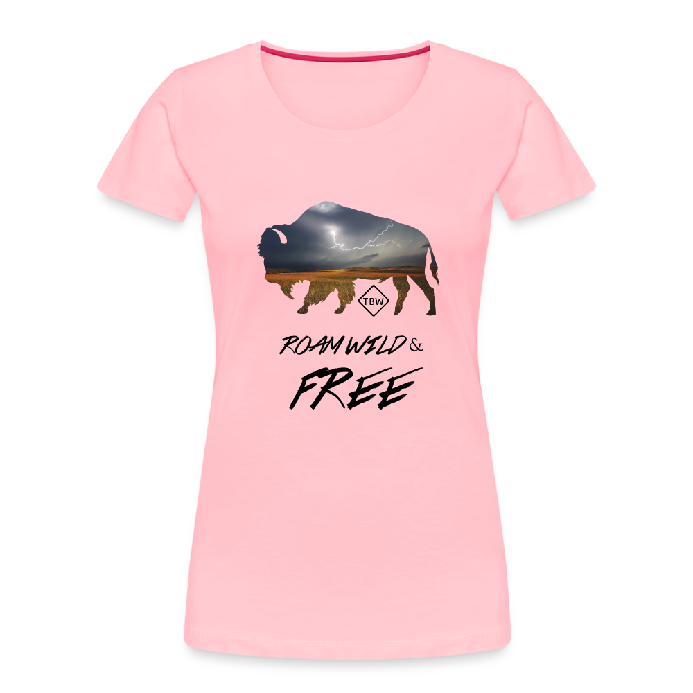 Women’s Premium Roam Wild & Free Organic T-Shirt - pink