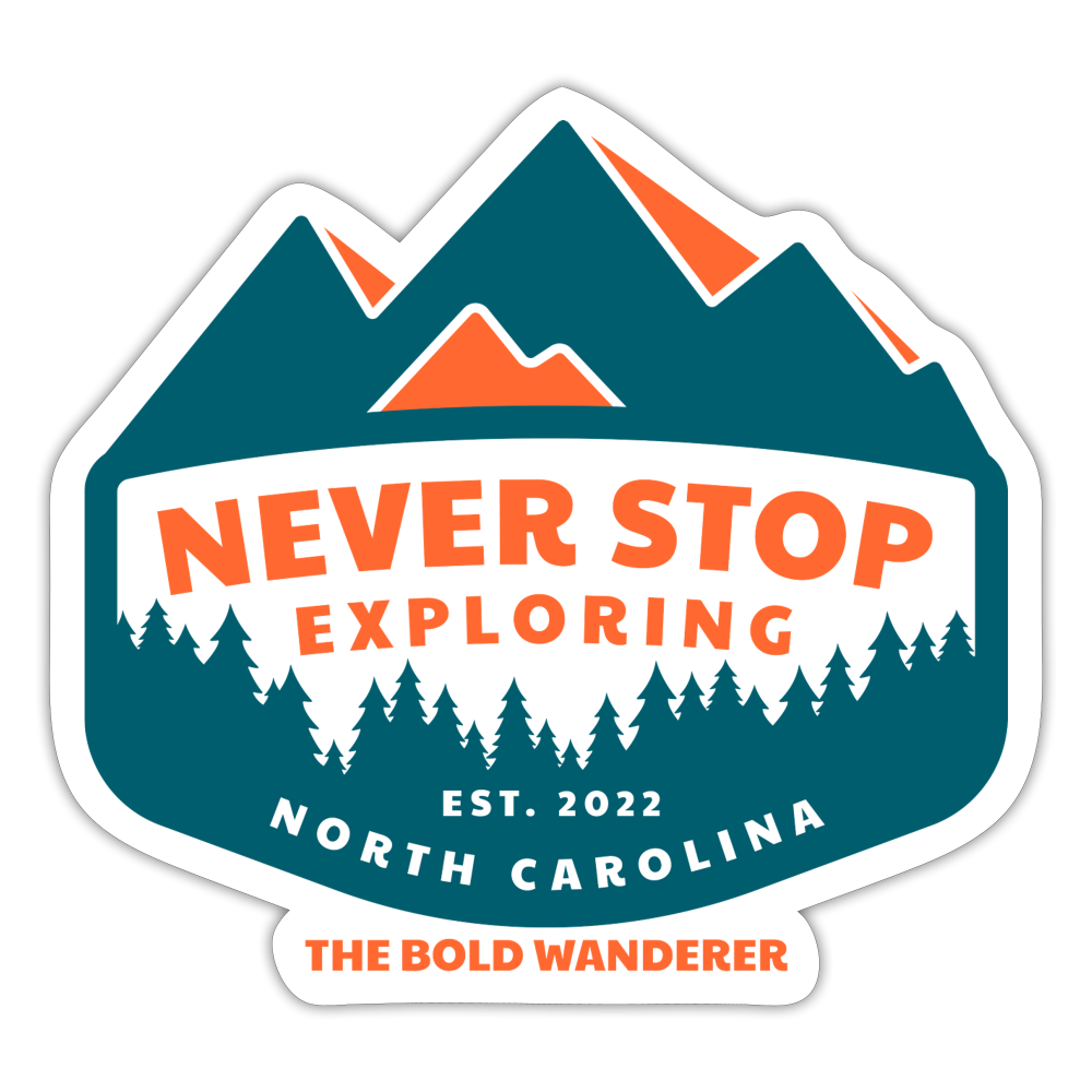 Never Stop Exploring Sticker - white matte