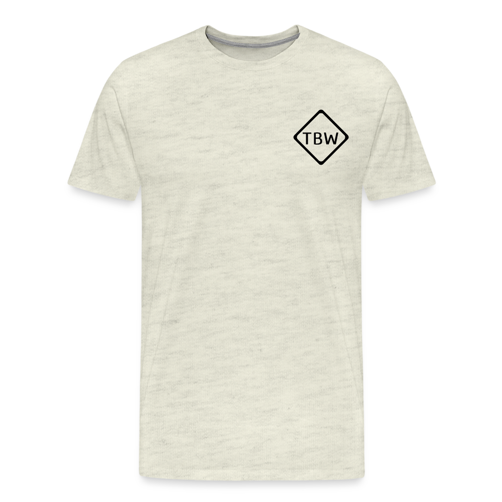 Not All Who Wander Men's Premium T-Shirt - heather oatmeal