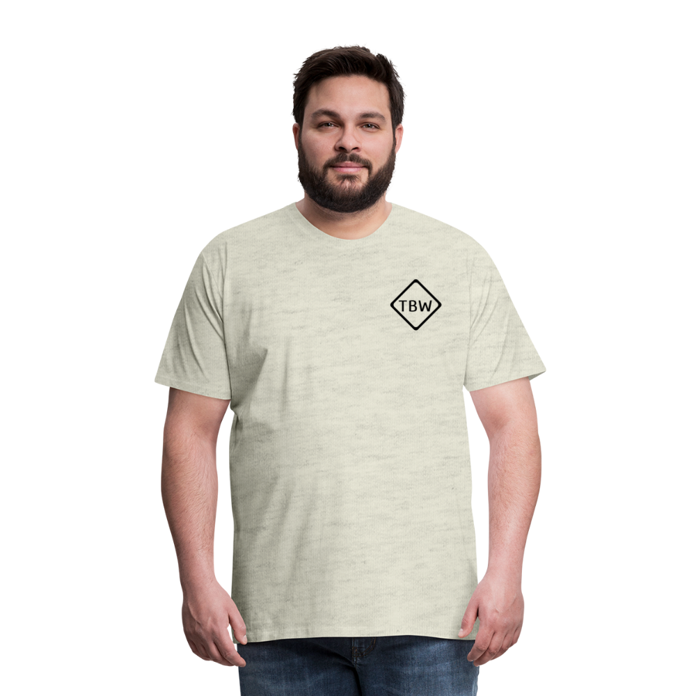 Not All Who Wander Men's Premium T-Shirt - heather oatmeal
