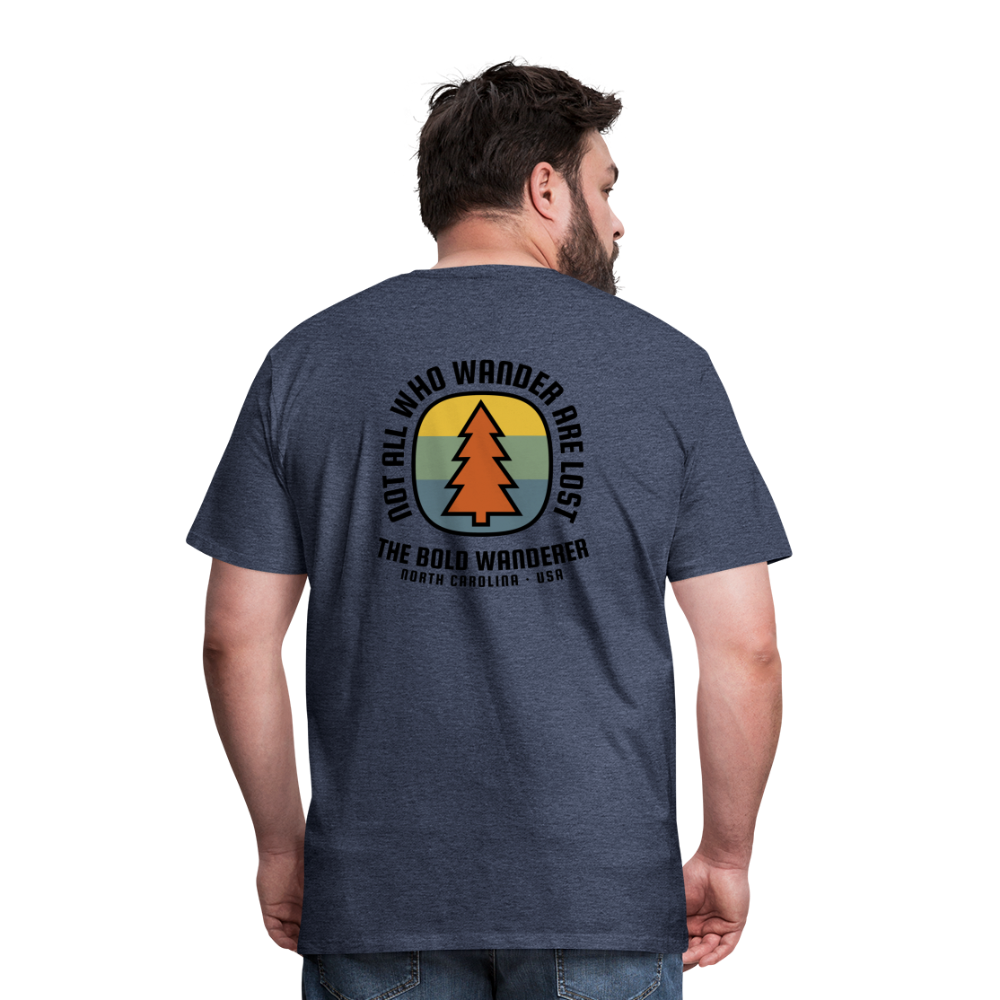 Not All Who Wander Men's Premium T-Shirt - heather blue