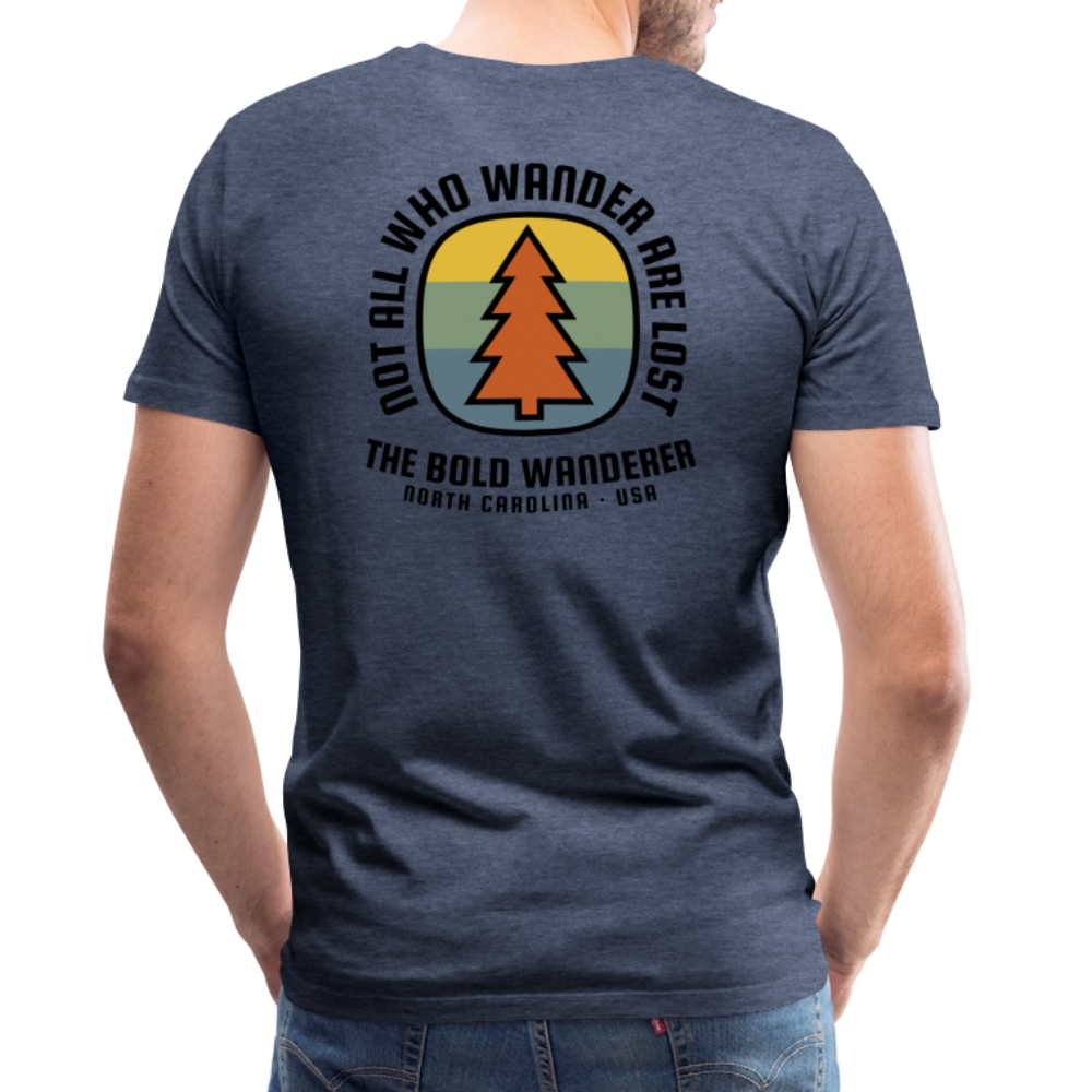 Not All Who Wander Men's Premium T-Shirt - heather blue