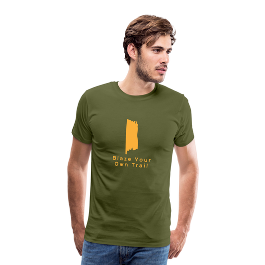 Men's Premium Blaze Trail Marker T-Shirt - olive green