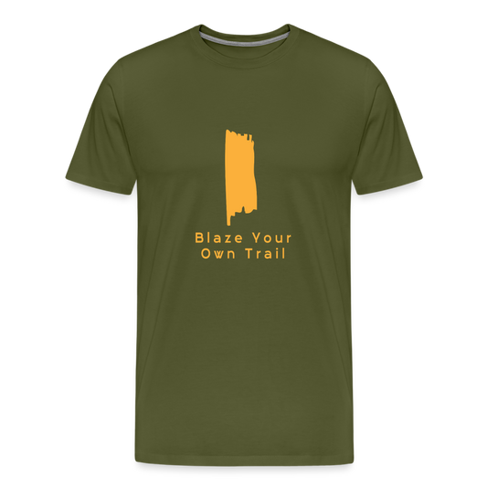 Men's Premium Blaze Trail Marker T-Shirt - olive green