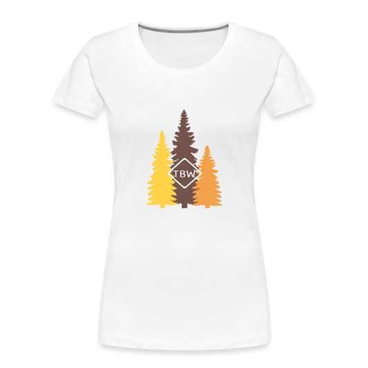 Women’s Premium Fall Trees Organic T-Shirt - white