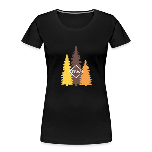Women’s Premium Fall Trees Organic T-Shirt - black